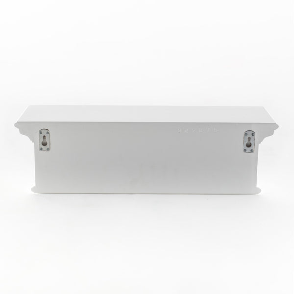 HomeRoots 28" White Solid Wood Coat Rack with 4 Hooks - Stylish Wall-Mounted Organizer for Coastal Decor 636375