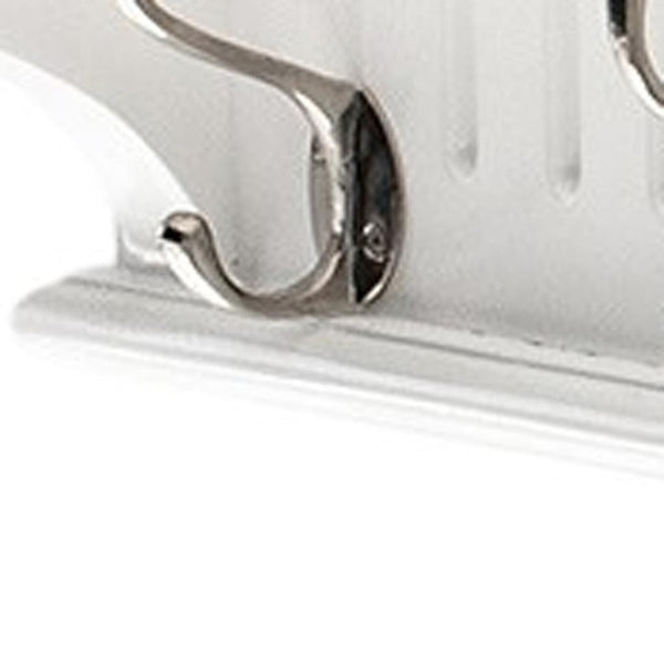 HomeRoots 51" White Solid Wood Coat Rack with 8 Hooks - Coastal Charm for Organized Entryway & Stylish Storage 636376