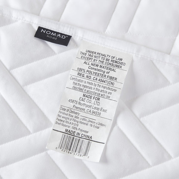 English Elm 1-piece White Woven Coverlet Full Queen Antimicrobial Tailored Bedding Layer B035P437502