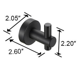 English Elm Round Base Wall Hooks - Matte Black Metal, 4 Pack, Ideal For Entryways, Bathrooms & Bedrooms T3177P280079-GIGA