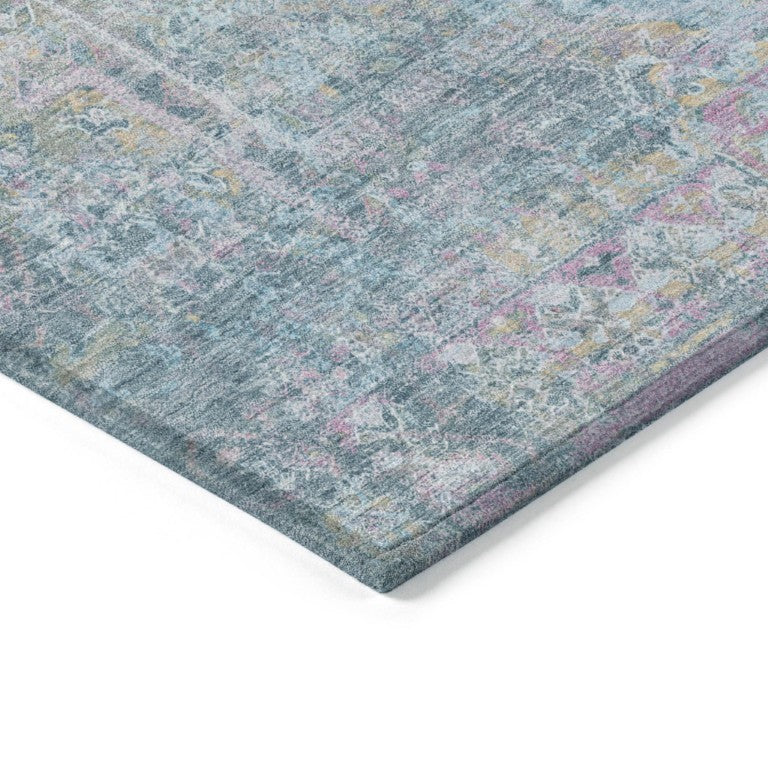 Medallion Polyester Area Rug Washable Stain Resistant for Indoor Outdoor Patio Living Room