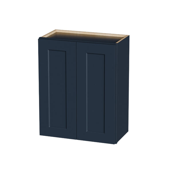 English Elm Navy Shaker Solid Wood Wall Cabinet Soft Close Double Doors for Kitchen or Bath T2950P479975