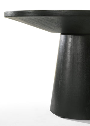 English Elm Jacopo Round Pedestal Console Table Sculptural Ebony Wood Grain Entryway Accent B2749S00216