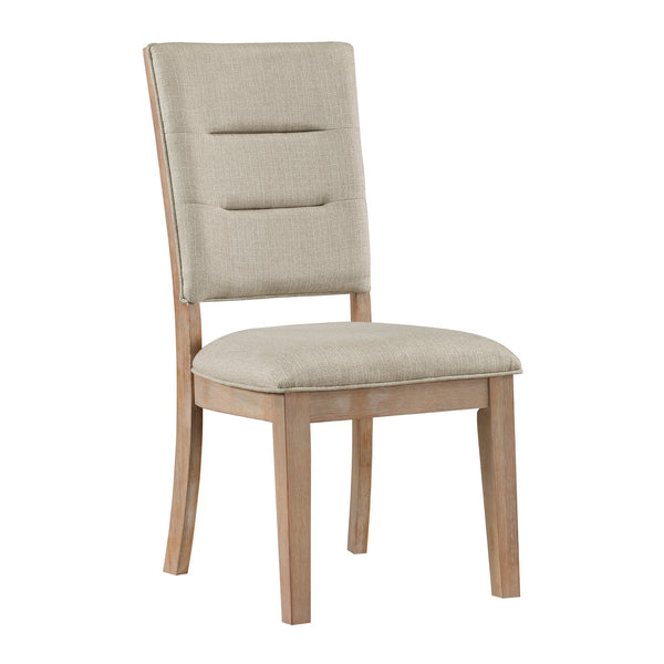 English Elm Light Oak Upholstered Ladderback Dining Chairs Set of 2 – Rustic Acacia Veneer, Beige Seat, 39.5" H B011P238899