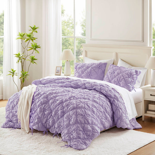 English Elm 3PCS King Comforter Set with Plush Microfiber Fill, Oversized 102"x88" Comforter and Shams Purple 16.93 L x 12.99 W x 7.87 H B035P366527