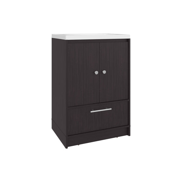 English Elm Bathroom Vanity with Sink Engineered Wood, Single Drawer Storage, Compact Modern Minimalist Design Black 34.25 L x 23.23 W x 13.39 H B097P350324