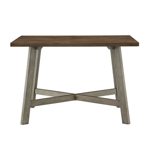 Homelegance French Country Oak 5 Piece Dining Set with Cross Trestle Table and X Back Chairs 636GA