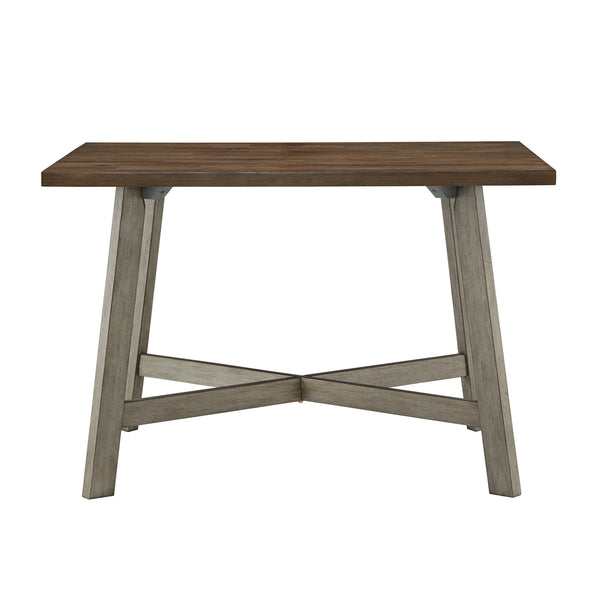 Homelegance French Country Oak 5 Piece Dining Set with Cross Trestle Table and X Back Chairs 636GA