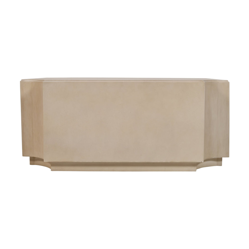 Crestview Collection Transitional Square Cocktail Table With Unique Cut-out Edges - Chic Living Room Accent Furniture Beige Solid Wood Cvfnr4820