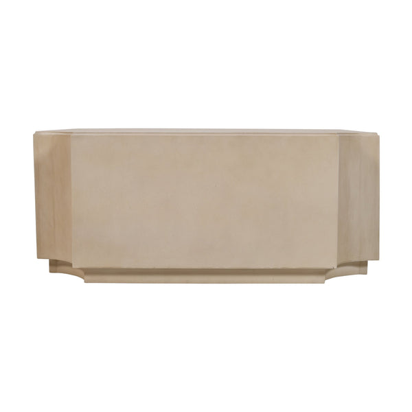 Crestview Collection Transitional Square Cocktail Table With Unique Cut-out Edges - Chic Living Room Accent Furniture Beige Solid Wood Cvfnr4820