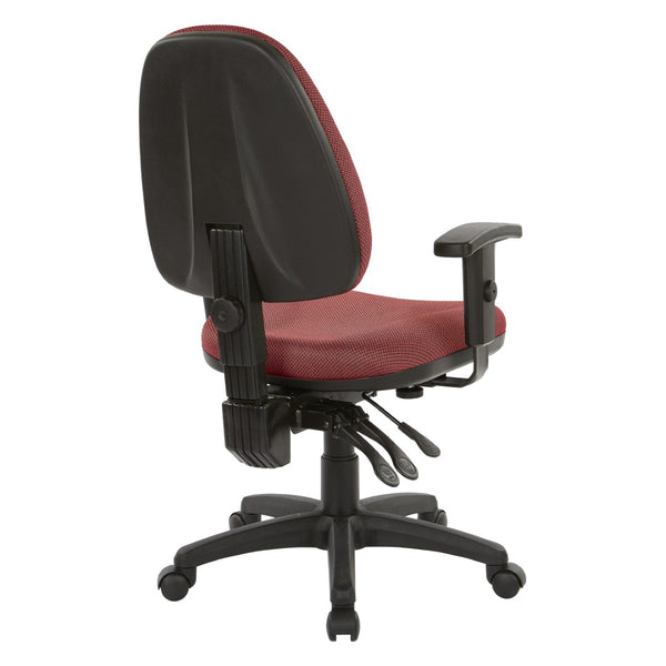 OSP Home Furnishings Dual Function Office Chair with Lumbar Support Foam Seat and Adjustable Arms for Desk Work 36427-298