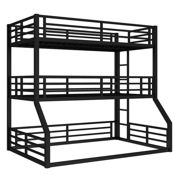 English Elm Twin Metal Triple Bunk Bed - Stylish Space-Saving Design With Safety Guardrails & Noise Reduction Features W1580S00169-GIGA