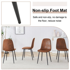 English Elm Expandable Dining Set Modern Dual Tone Table with Four Techno Fabric Chairs Seats Eight W1151S04690
