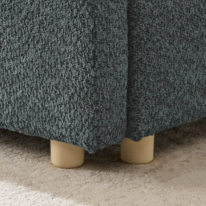 English Elm King Platform Bed Fully Upholstered in Plush Chenille with Low Profile Modern Frame Dark Gray W487S00474