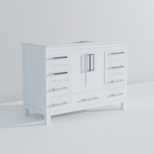 English Elm White Bath Vanity With Elegant Quartz Top & Ample Storage - Modern Design For Your Bathroom! B2731P259065-GIGA