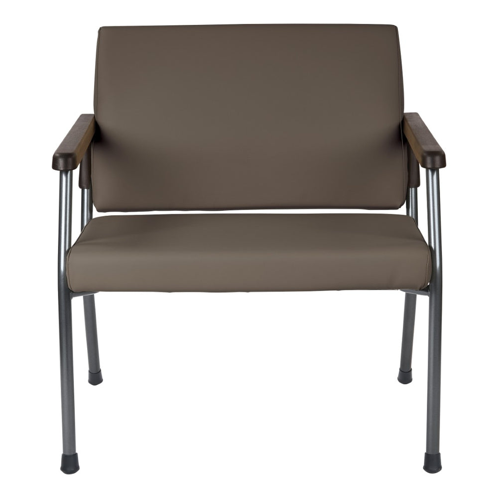 OSP Home Furnishings Bariatric Big and Tall Guest Chair with Reinforced Metal Frame for Waiting Rooms Graphite BC9603-R111