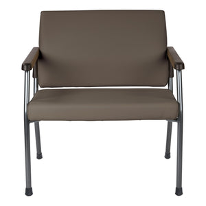 OSP Home Furnishings Bariatric Big and Tall Guest Chair with Reinforced Metal Frame for Waiting Rooms Graphite BC9603-R111