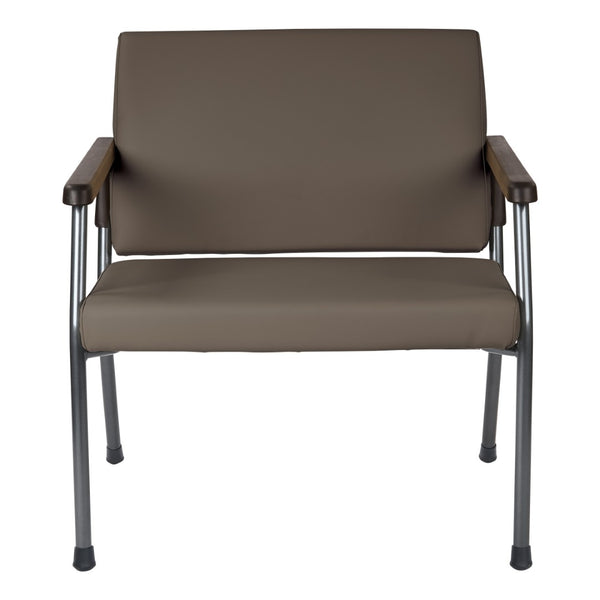 OSP Home Furnishings Bariatric Big and Tall Guest Chair with Reinforced Metal Frame for Waiting Rooms Graphite BC9603-R111