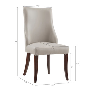 English Elm Connie Elegant Vegan Leather & Velvet Dining Chairs Set Of 2 - Modern Comfort For Any Space B365P397835