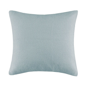 JLA Home INK+IVY - Euro Plush Knit Pillow Cover — Ultra-Soft Acrylic Euro Size with Hidden Zipper, Machine Washable Cozy Texture Light Blue II21-1305