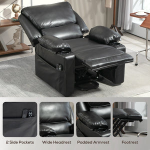 English Elm Power Lift Recliner Chair with Massage Heat Pu Leather and Usb Port for Living Room T3971P405815