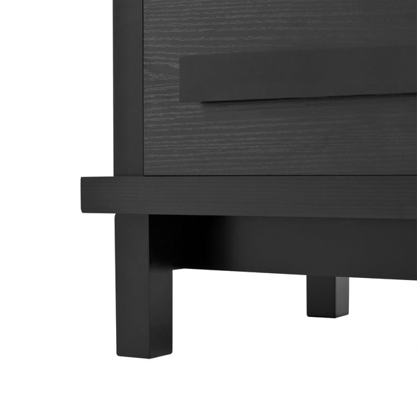 English Elm 70" Tall Pantry Cabinet Rubberwood Legs Three Drawers Six Door Shelves Kitchen Storage Black N762P326960B