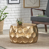 Christopher Knight Home® Handcrafted Honeycomb Coffee Table with Brass Finish, Modern Glam Design & Durable Aluminum Structure