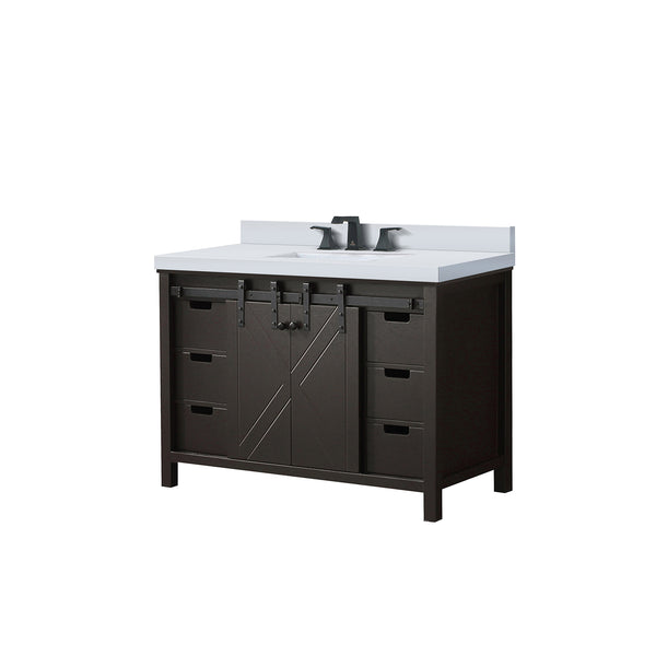 English Elm Brown Bath Vanity With Cultured Marble Countertop, Faucet Set & Ample Storage For Modern Style B2731P260122