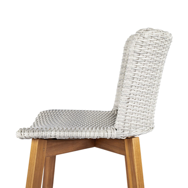 English Elm Christopher Knight Home® - Lymington Outdoor Bar Stool Set of 2 — Durable Acacia & Wicker Craft, Ergonomic 105° Backrest Comfort LIGHT GREY,Teak N775P278094G