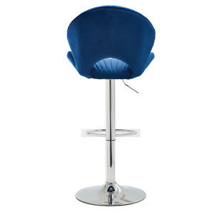 English Elm Bar Stools modern adjustable swivel counter chairs with back and footrest, chrome base for kitchen pub gatherings Navy W1249P386233