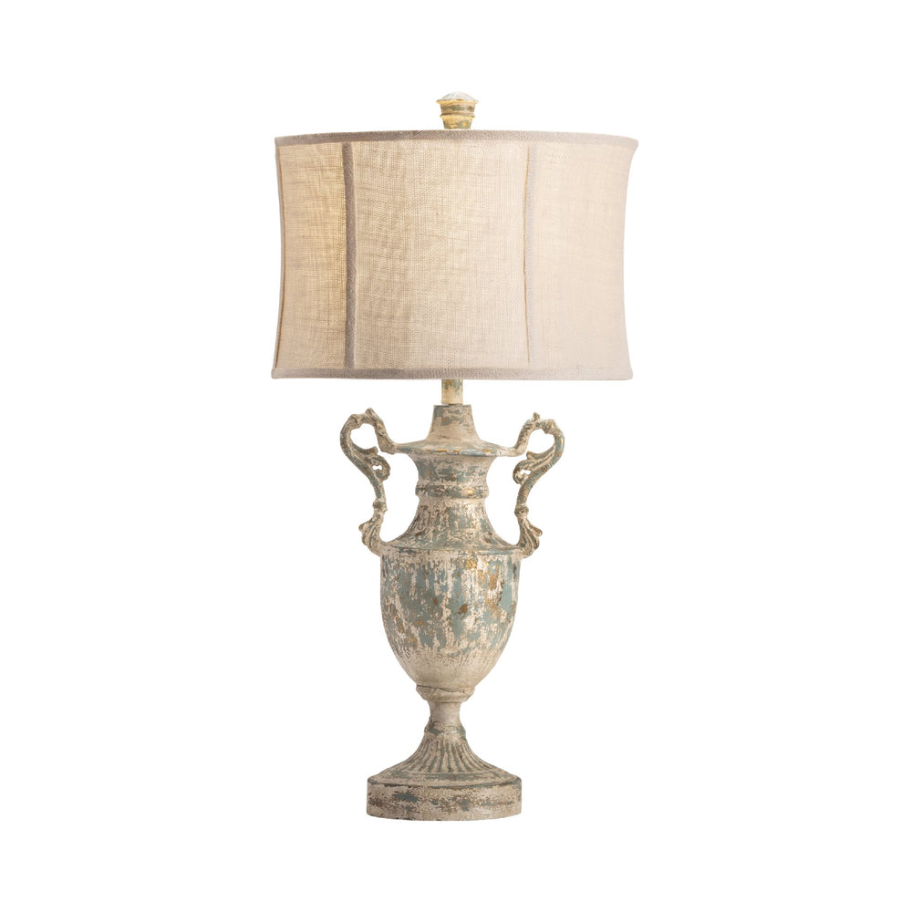 Crestview Collection 33.25h Bausman Resin Table Lamp Set - Vintage Urn Design With Oatmeal Shade, Perfect For Elegance   Cvavp1461