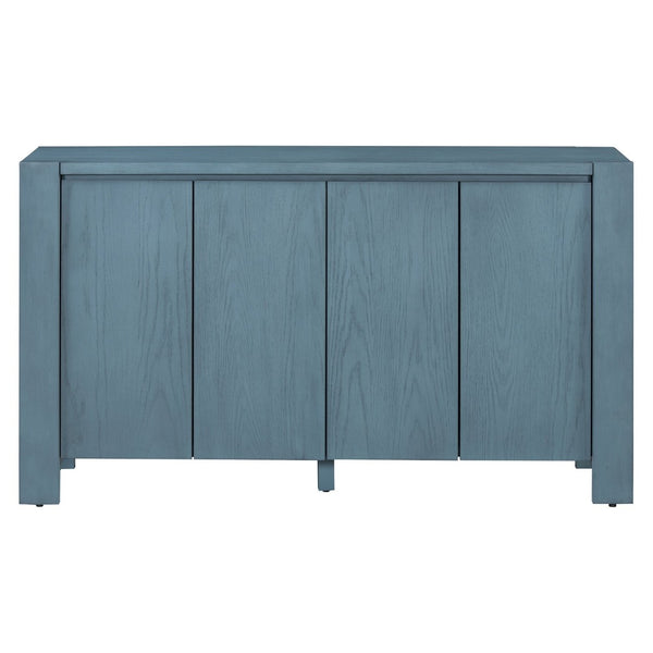 English Elm Trexm Four Door Retro Sideboard Oak Veneer Distressed Storage for Dining Living N715P204444M