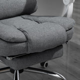 English Elm Vinsetto Executive Office Chair With Footrest, Linen-Fabric Computer Chair