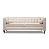 English Elm Jack 84" Modern Tuxedo Tufted Sofa, Sky Neutral Beige Polyester