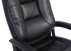 OSP Home Furnishings High Back Bonded Leather Office Chair with Lumbar Support and Ergonomic Padded Seat Black EC5162-EC3
