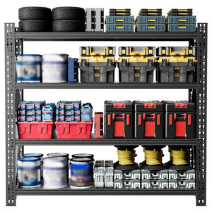 English Elm Heavy Gauge Steel Garage Shelving Unit 6000lb Capacity Adjustable Industrial Storage T2398S00003