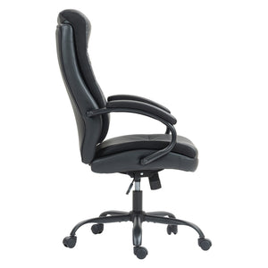 HomeRoots Black Adjustable Executive Office Chair - Ergonomic, Stylish, & Durable Design for Ultimate Comfort 638358