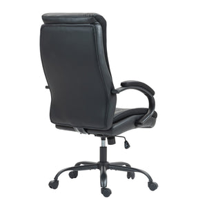 HomeRoots Black Adjustable Executive Office Chair - Ergonomic, Stylish, & Durable Design for Ultimate Comfort 638358