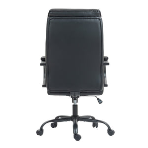 HomeRoots Black Adjustable Executive Office Chair - Ergonomic, Stylish, & Durable Design for Ultimate Comfort 638358