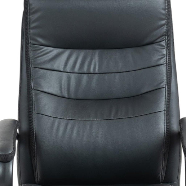 HomeRoots Black Adjustable Executive Office Chair - Ergonomic, Stylish, & Durable Design for Ultimate Comfort 638358