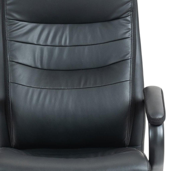 HomeRoots Black Adjustable Executive Office Chair - Ergonomic, Stylish, & Durable Design for Ultimate Comfort 638358