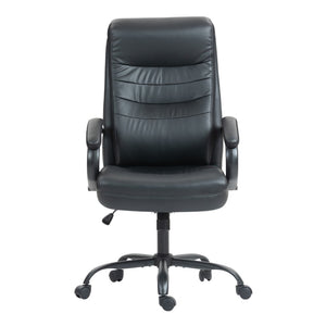 HomeRoots Black Adjustable Executive Office Chair - Ergonomic, Stylish, & Durable Design for Ultimate Comfort 638358