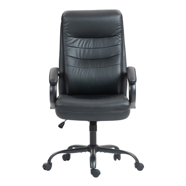 HomeRoots Black Adjustable Executive Office Chair - Ergonomic, Stylish, & Durable Design for Ultimate Comfort 638358