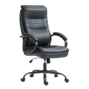 HomeRoots Black Adjustable Executive Office Chair - Ergonomic, Stylish, & Durable Design for Ultimate Comfort 638358
