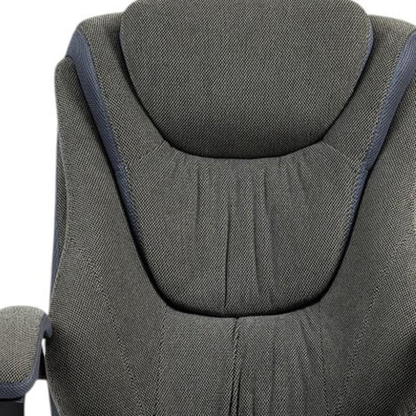 HomeRoots Set of Two Stylish Gray and Black Adjustable Height Executive Office Chairs for Ultimate Comfort 638360