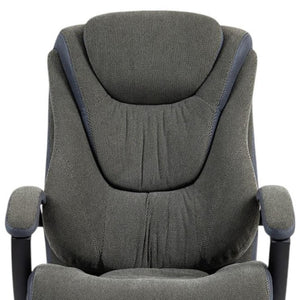 HomeRoots Set of Two Stylish Gray and Black Adjustable Height Executive Office Chairs for Ultimate Comfort 638360