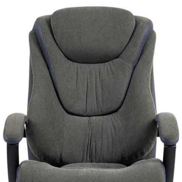 HomeRoots Set of Two Stylish Gray and Black Adjustable Height Executive Office Chairs for Ultimate Comfort 638360