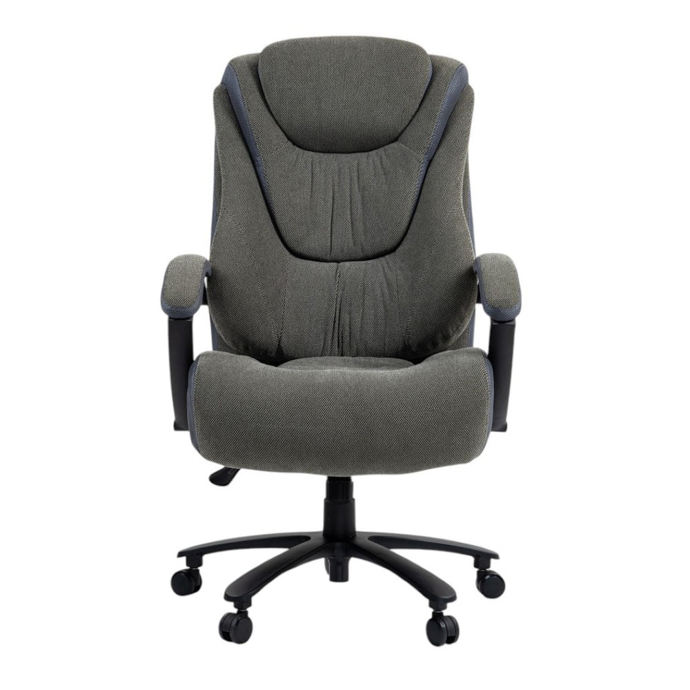 HomeRoots Set of Two Stylish Gray and Black Adjustable Height Executive Office Chairs for Ultimate Comfort 638360