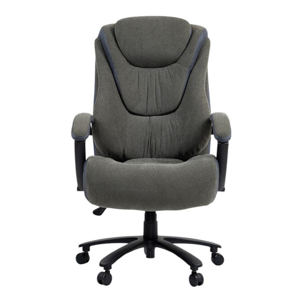 HomeRoots Set of Two Stylish Gray and Black Adjustable Height Executive Office Chairs for Ultimate Comfort 638360