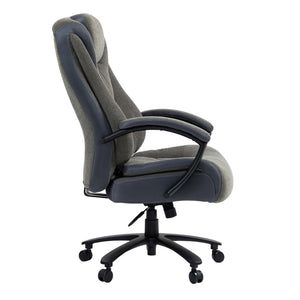 HomeRoots Set of Two Stylish Gray and Black Adjustable Height Executive Office Chairs for Ultimate Comfort 638360
